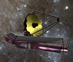 A graphic image that represents the JWST mission