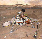 A graphic image that represents the Mars Polar Lander  mission