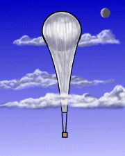 Artist Duane Hilton's concept of the meteor balloon in flight to the stratosphere