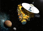 A graphic image that represents the New Horizons mission