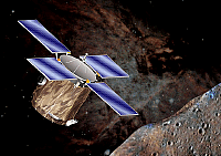 A graphic image that represents the NEAR-Shoemaker mission