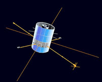 A graphic image that represents the IMP-8 mission