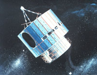 A graphic image that represents the GOES D - H mission
