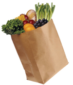 grocery bag with produce