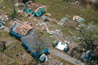 Photograph of devastation after hurricane katrina