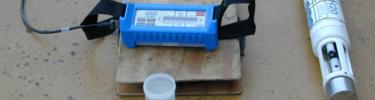 Water quality monitoring equipment used to track stream water chemistry.