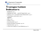 Transportation Indicators - Report - March 2002