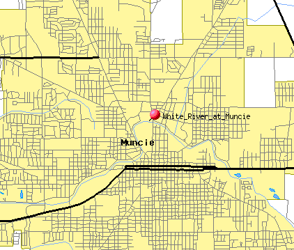 White River at Muncie location map