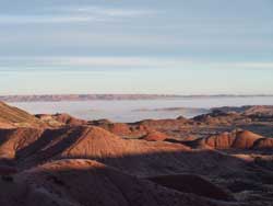 Painted Desert filled with clouds