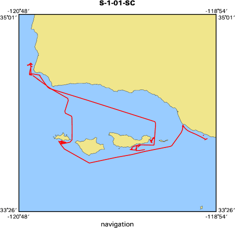 S-1-01-SC map of where navigation equipment operated