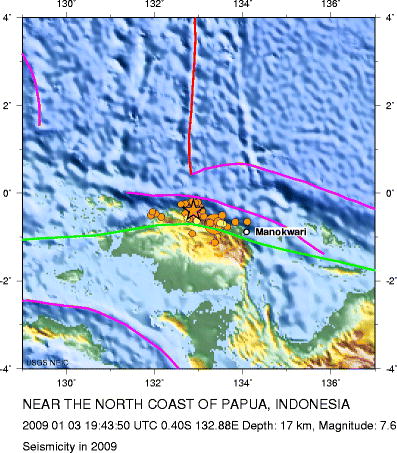 Seismicity in 2009