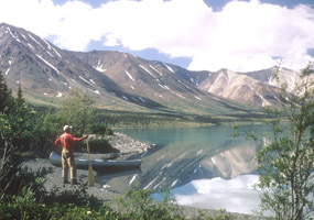 Dick Proenneke at Twin Lakes.