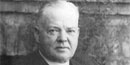 Black and white photo of Herbert Hoover in retirement.