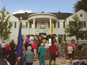 Picture of people gathering in front of Providence House
