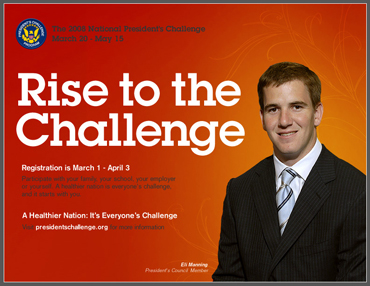 National President's Challenge Poster of Council member Eli Manning