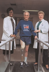 doctors with ambulatory care patient