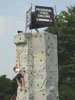 A girl trying the climbing wall at the White House for the President´s HealthierUS initiative.