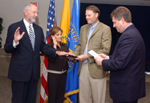 Swearing-in  of Council members J. Nick Baird, M.D. and Mary Lou Retton