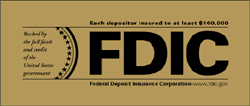 FDIC sign: Each depositor insured to at least $100,000 - FDIC Federal Deposit Insurance Corporation