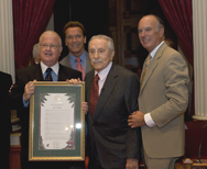 PCPFS Lifetime Achievement Award winner Joe Weider receives a proclamation in Sacramento, CA