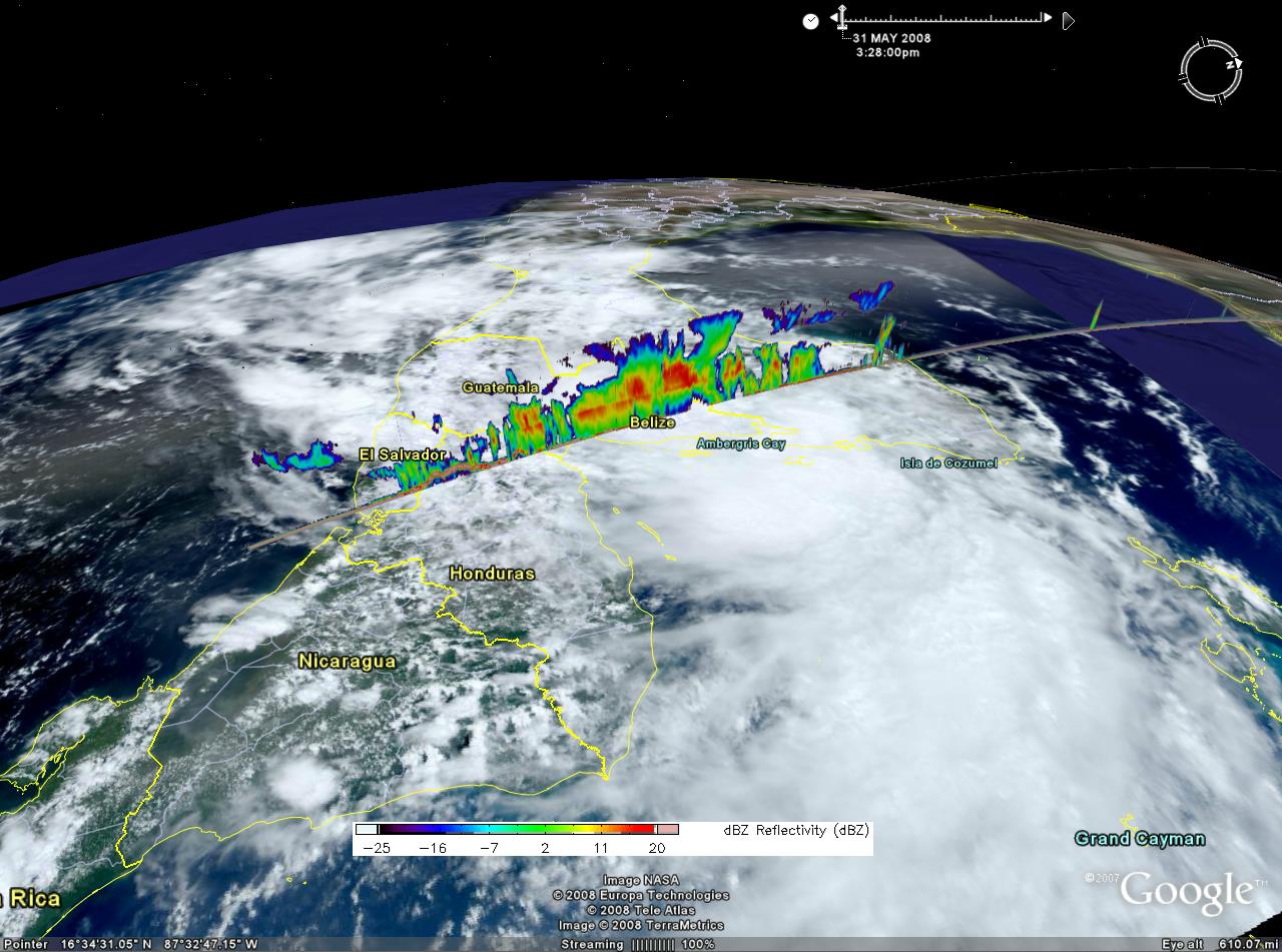 Tropical Storm Arthur with CloudSAT
