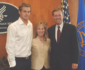 Andy Roddick, Melissa Johnson and HHS Secretary Michael O. Leavitt