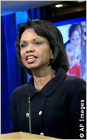 Close-up of Secretary Rice (AP Images)