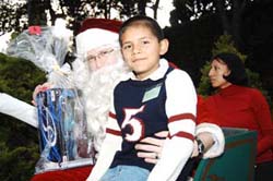 Posando para la foto con Santa Claus