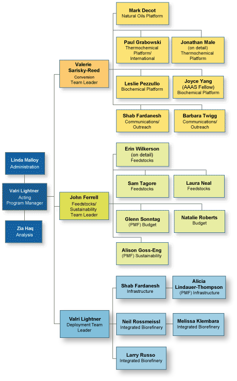 DOE Biomass Program organizational chart image