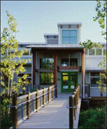 Ramp up to the entrance of the Cusano Center.