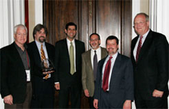 Members of the MTIPS teams flanked by Vivek Kundra and David Wennergren