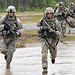 Seeking cover during a mock air assault