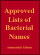 Approved Lists of Bacterial Names