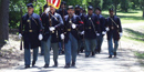 Troop of Union soldiers with flag