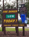 (Photo) Smokey Bear Fire Danger sign located at the Shasta Lake Visitor Center.