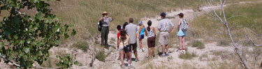 Ranger leading a group on a hike