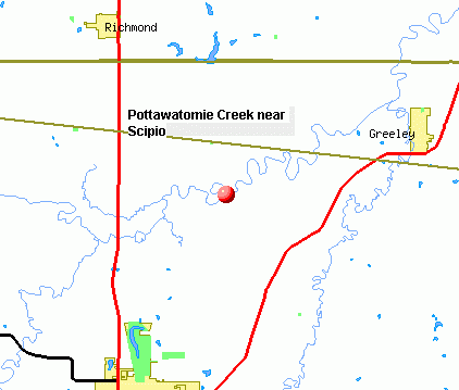 Pottawatomie Creek near Scipio location map