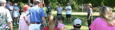 Ranger Lee Cotton leading a guided tour