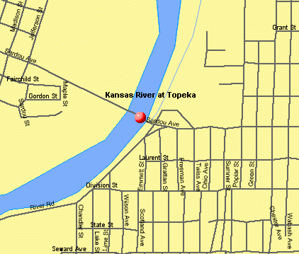Kansas River at Topeka location map