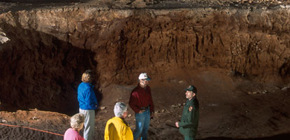 Among the things you'll see in this well-decorated backcountry cave is evidence of past guano mining.