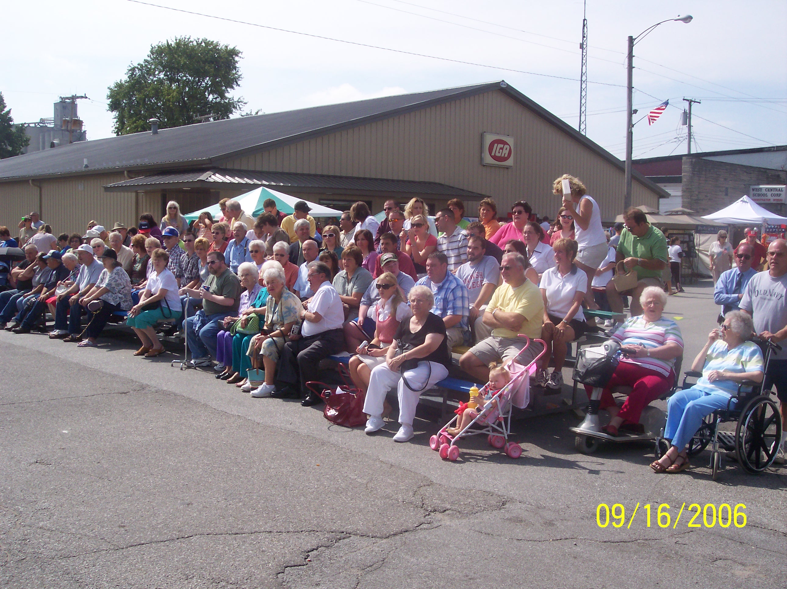 Francesville citizens come out to watch the Dedicataion Ceremony for the Malcolm Melville Lawrence Post Office