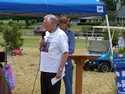 Hoyer talks about the importance of cleaning up the Patuxent River as Bernie Fowler looks on.