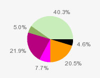 Pie chart: in table form below