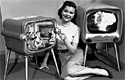 1950s woman sitting by television