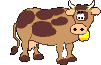 Animated graphic of a dairy cow. 