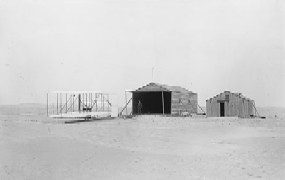 Wright Brothers camp with the flyer, 1903