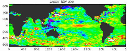 Global Sea Surface Height Data - 11/2004