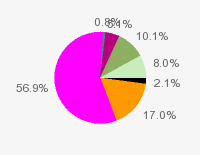 Pie chart: in table form below