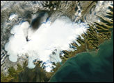 Ash from Grimsvotn Volcano on Iceland's Vatnajokull 