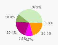 Pie chart: in table form below